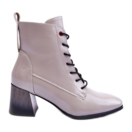 Vinceza Bottines vernies grises