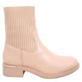 Bottines chaussettes Sendi Nude beige