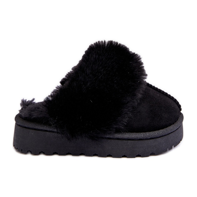 Chaussons enfant avec fourrure, Birasta noir le noir