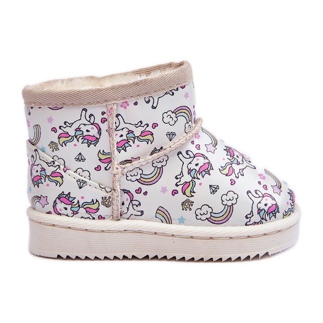 Bottes de neige à motifs pour enfants Beige Elenet