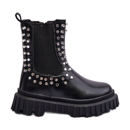 Bottines Chelsea fille ornées de strass, noir Adelie