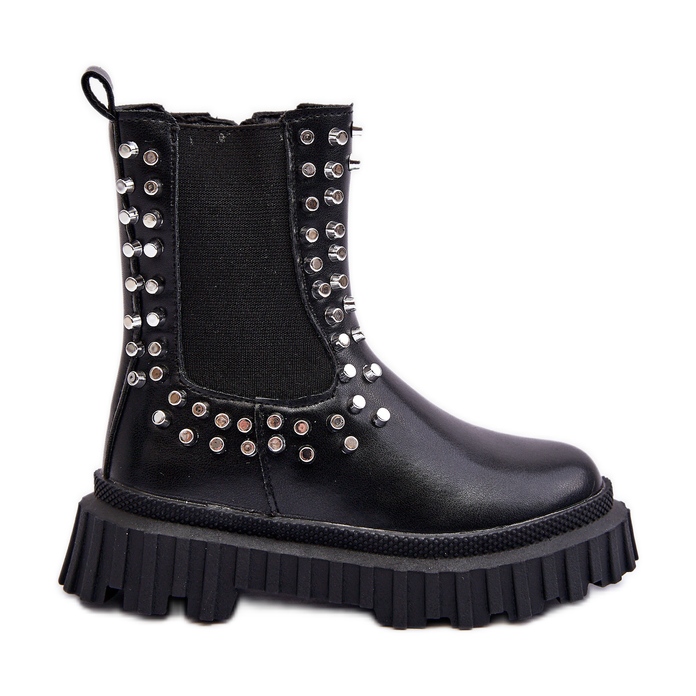 Bottines Chelsea fille ornées de strass, noir Adelie le noir