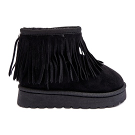 Botte de neige enfant isolée à franges décoratives, Noir Nimia le noir