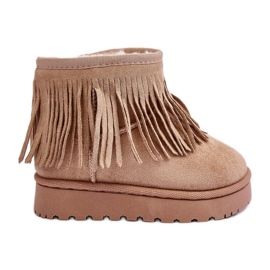 Bottes De Neige Enfant Isolées À Franges Décoratives Beige Nimia
