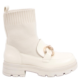Tige de chaussette beige ton sur ton