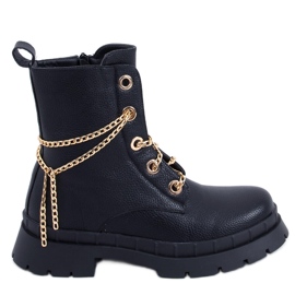 Bottines à lacets de Lohan Black noir