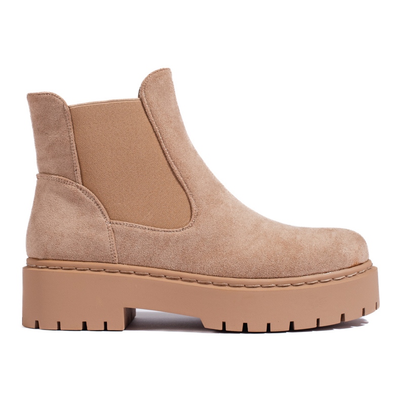 Chelsea boots Shelovet en daim beige femme Chelsea boots Shelovet en daim beige femme