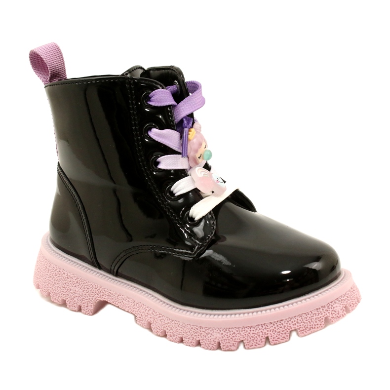 Bottes Laquées Avec Clips Décoratifs Miss 23DZ23-6582 le noir Bottes Laquées Avec Clips Décoratifs Miss 23DZ23-6582 le noir