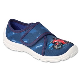 Chaussons enfants Befado 974Y533 bleu avec une moto