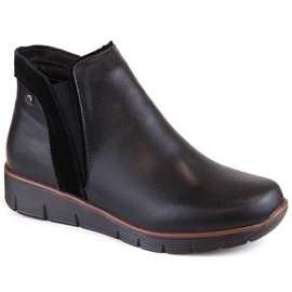 Bottines compensées isolées en cuir pour femme noires Filippo DBT4781