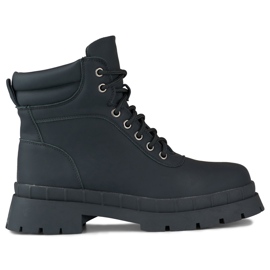 Bottines à lacets noires pour femme