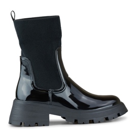 Chaussures de travail noires vernies avec tige flexible