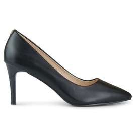 Talons hauts classiques noirs pour femmes en éco-cuir le noir