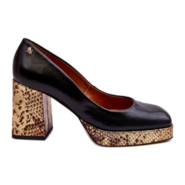 Pompes en cuir féminin Laura Messi 2599 Black noir