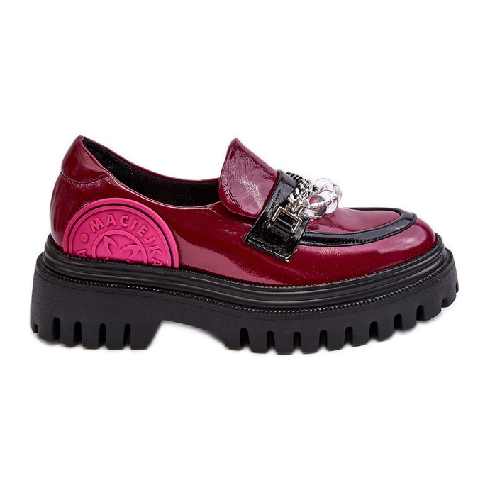 Chaussures Femme En Cuir Chunky Décoré Maciejka 06294-15 Fuchsia rose