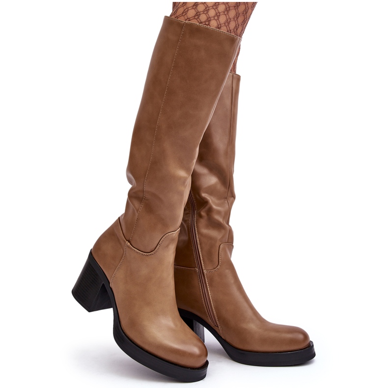 Bottes isolées à talons hauts pour femmes, beige foncé Theisen