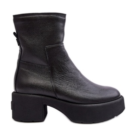 Lemar Volavola Bottines en cuir noir à talon bas Lemar