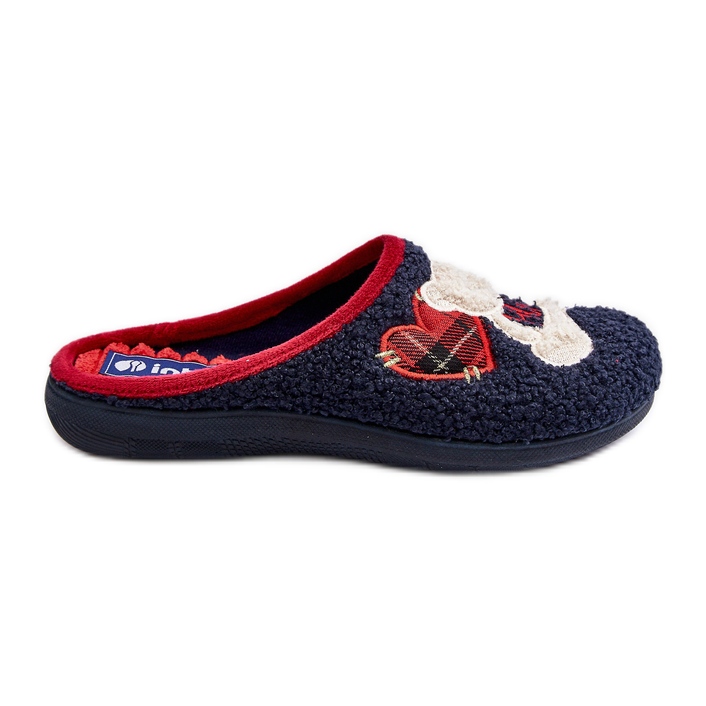 Chaussons tongs pour femme avec ours en peluche Inblu EC000095 Bleu marine