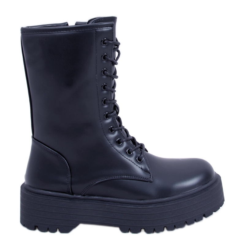 Boots à lacets sur semelle haute Rage Black le noir