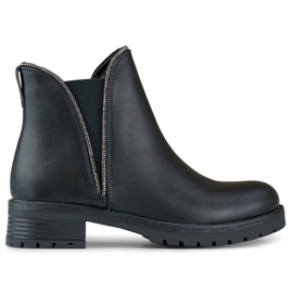 Bottines Chelsea femme avec tige élastique décorative noir