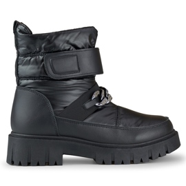 Bottes de neige femme avec chaîne Selena le noir