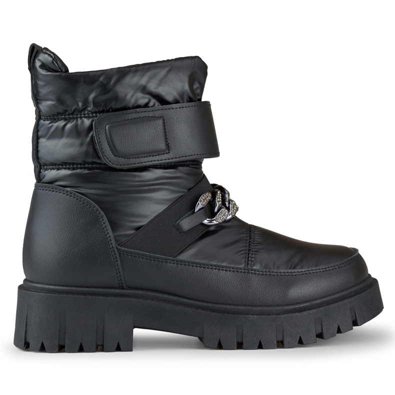 Bottes de neige femme avec chaîne Selena le noir