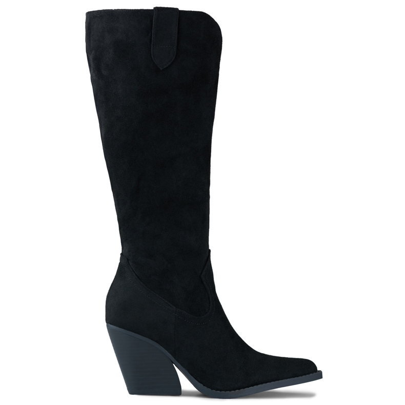 Santiags femme en daim noir le noir