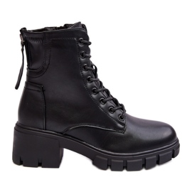 Vinceza Bottes de travail isolées à fermeture éclair pour femmes noires par Evrarda