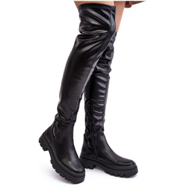 Vinceza Cuissardes Plates Femme Noir Lilien
