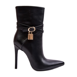 Bottes À Talons Hauts Pour Femmes Avec Lanières Noir Casulle