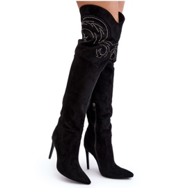 Cuissardes à talons hauts pour femmes Noir Vessy