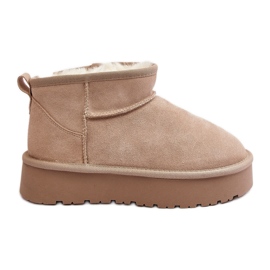 Bottes de neige basses en daim à la mode beige clair Nucca