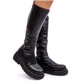 Bottes à plateforme pour femmes avec fermeture éclair GOE MM2N4068 noir