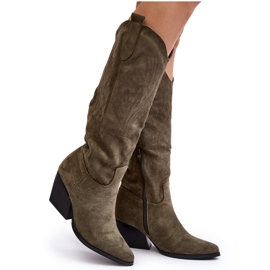 Bottes de cowboy pour femmes sur un talon haut vert Sloana