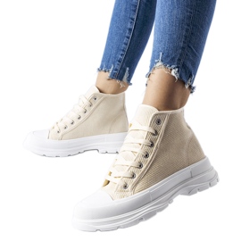 Inna Baskets montantes beiges de Villaggio Inna Baskets montantes beiges de Villaggio