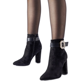 Bottines noires à talons hauts avec strass Papanice le noir