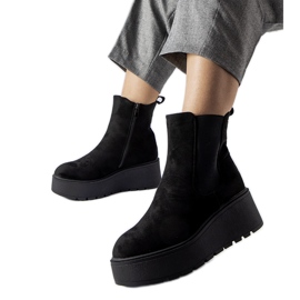 Bottines compensées Discesa isolées noires le noir