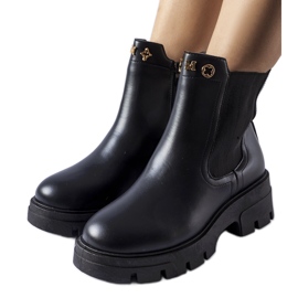 Bottines Federica décoratives isolées noires le noir
