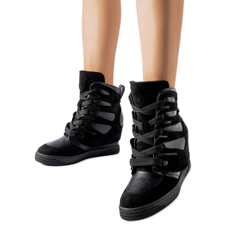 Baskets compensées Pantaleone noires le noir