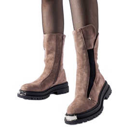 Bottines isolées marron à bout décoratif Bologna brun Bottines isolées marron à bout décoratif Bologna brun