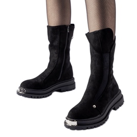 Bottines isolées noires à bout décoratif Bologna