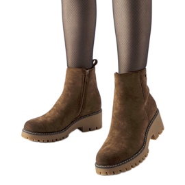 Bottines isolées marron à semelle épaisse Pieve brun