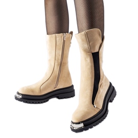 Bottines isolées beiges à bout décoratif Bologna