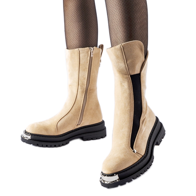 Bottines isolées beiges à bout décoratif Bologna