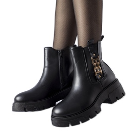 Bottines massives noires avec boucle décorative Nuovo le noir Bottines massives noires avec boucle décorative Nuovo le noir