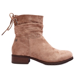 Evento Bottes plates chaudes en daim pour femmes, beige