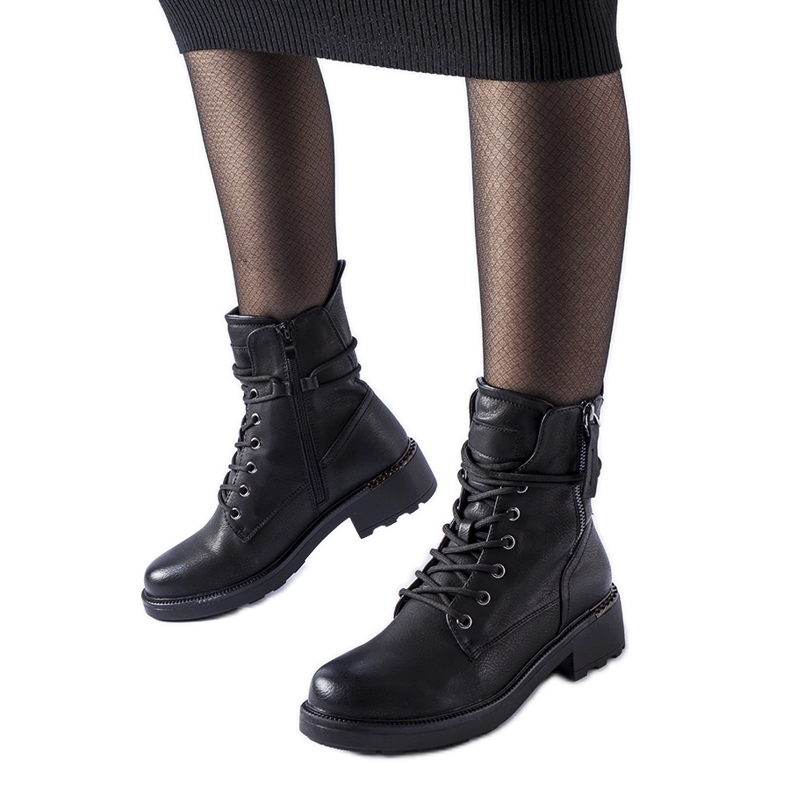 Bottines noires avec fermeture éclair décorative Emarese le noir