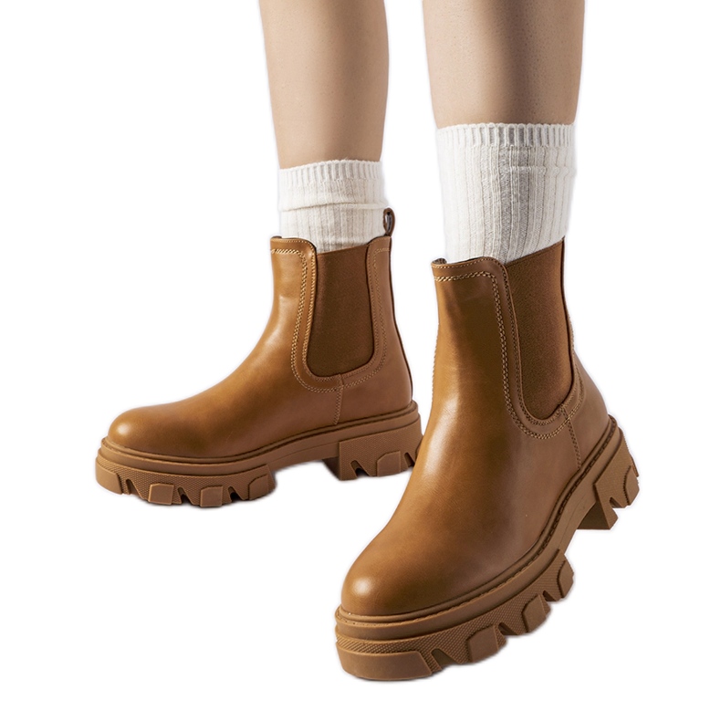 Bottines à enfiler marron, massives et isolées par Giulio brun