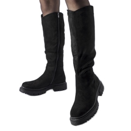 Bottes Millbrook isolées plates noires le noir