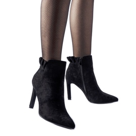 Bottines noires à volant sur talon haut Dolcelino